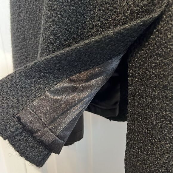 Ross Mayer Black Boucle Wool Lined Winter Coat Size 4 - Picture 14 of 16